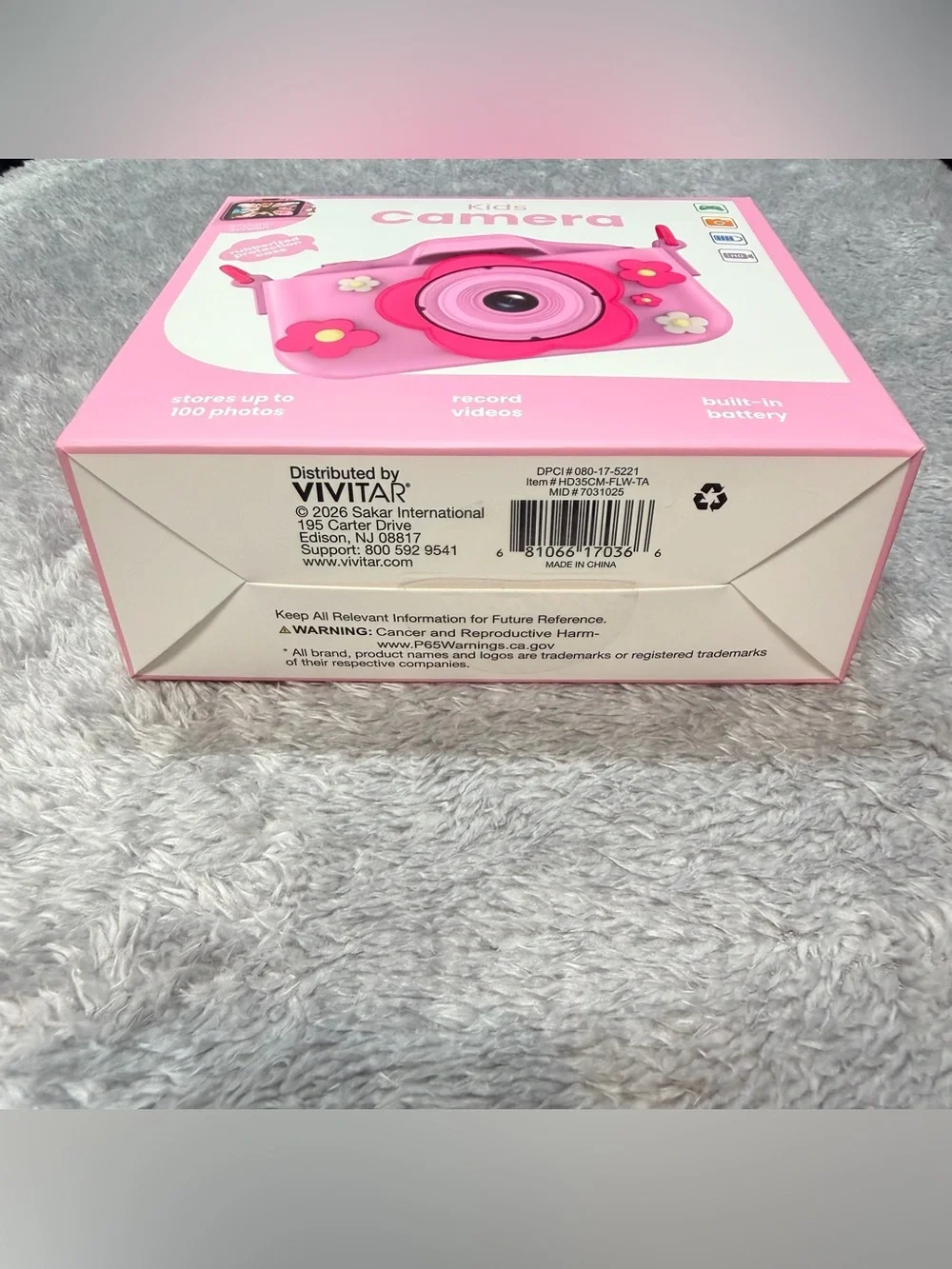 Kids Pink Flower Digital Camera - Compact Photo & Video Toy